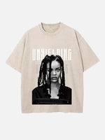 Rihanna Print Round Neck T-shirt