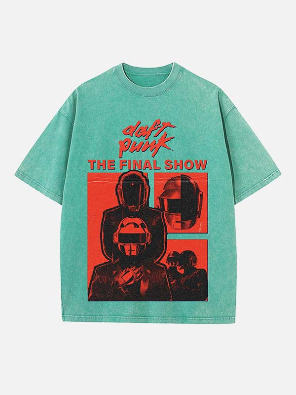 Daft Punk Print Round Neck T-shirt