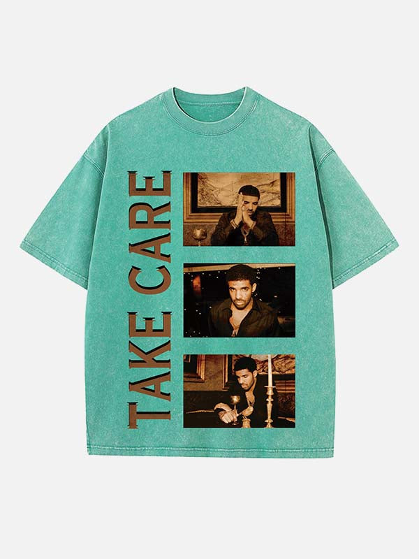 Drake Print Round Neck T-shirt
