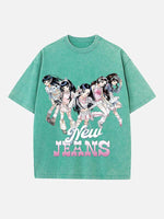 NewJeans Print Round Neck T-shirt