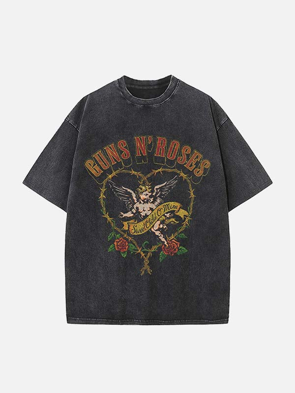 GUNS N' ROSES Print Round Neck T-shirt