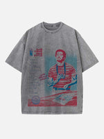 Bad Bunny Print Round Neck T-shirt