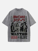 Bon Jovi Print Round Neck T-shirt