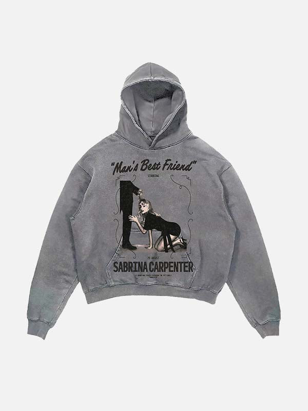 Sabrina Carpenter Print Slant Pockets Hoodie
