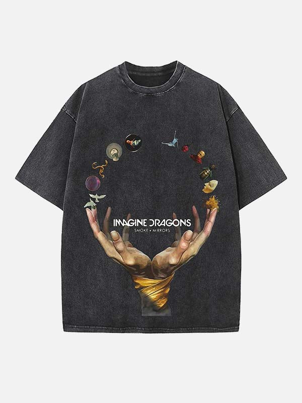 Imagine Dragons Print Round Neck T-shirt