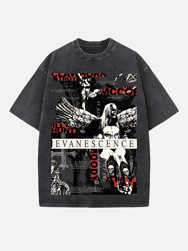 Evanescence Print Round Neck T-shirt