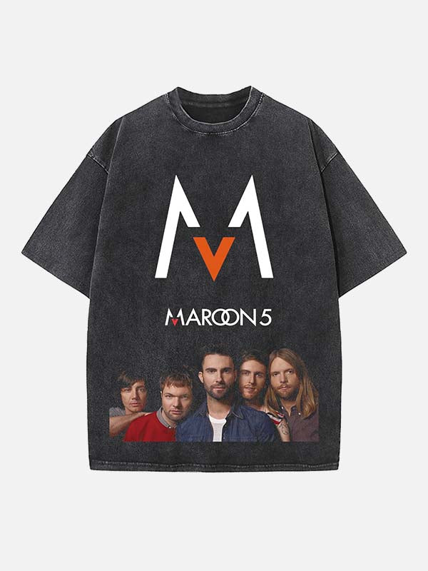 Maroon 5 Print Round Neck T-shirt