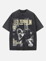 Led Zeppelin Print Round Neck T-shirt
