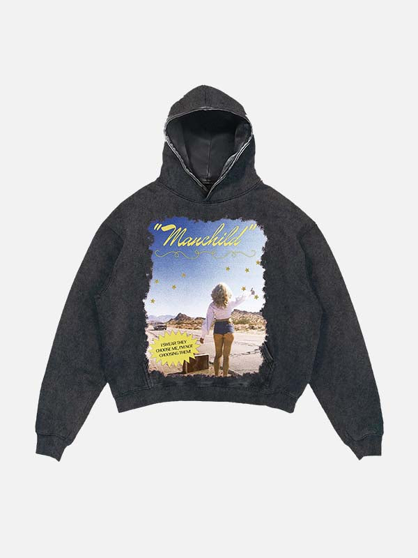 Sabrina Carpenter Print Slant Pockets Hoodie