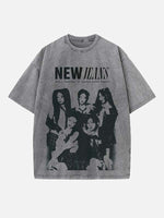 NewJeans Print Round Neck T-shirt