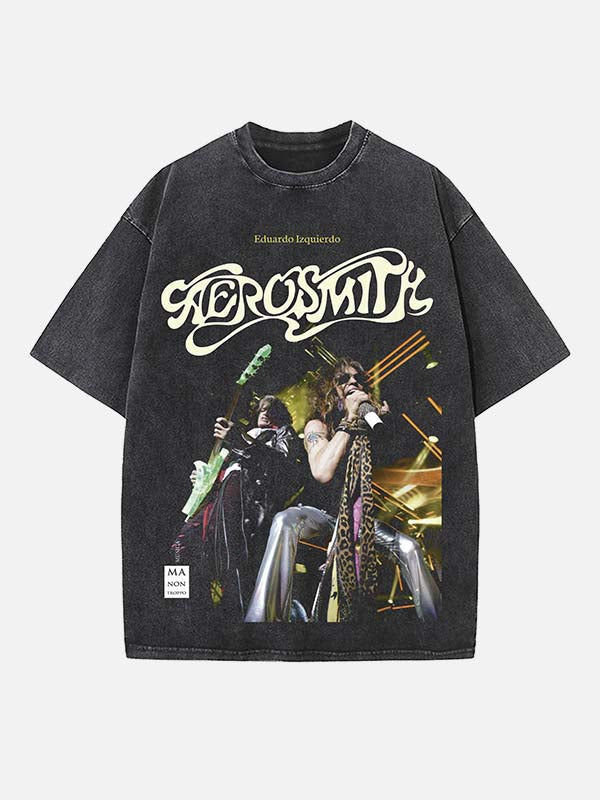 Aerosmith Print Round Neck T-shirt