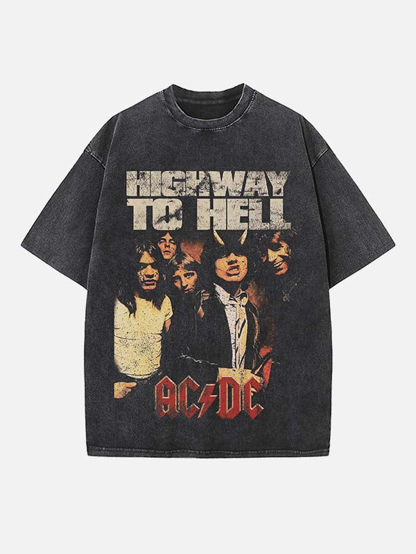 AC/DC Print Round Neck T-shirt