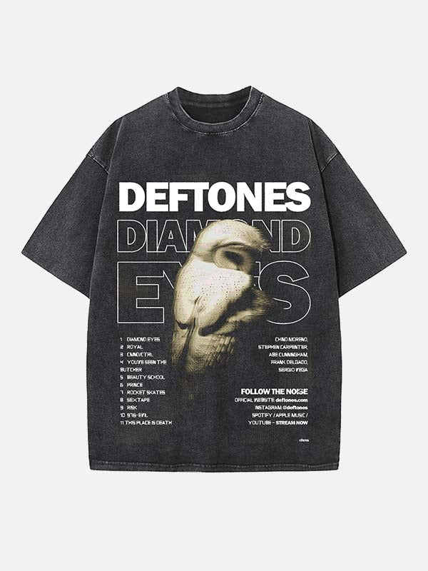 Deftones Print Round Neck T-shirt
