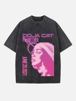 Doja Cat Print Round Neck T-shirt