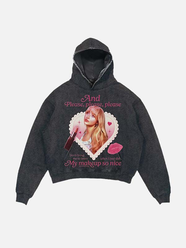 Sabrina Carpenter Print Slant Pockets Hoodie
