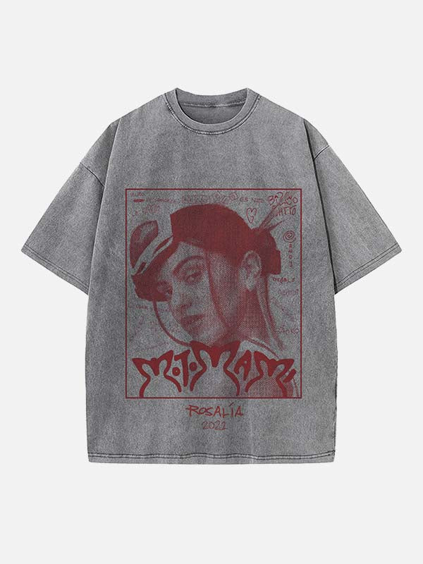 Rosalía Print Round Neck T-shirt