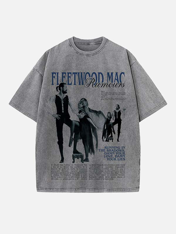 Fleetwood Mac Print Round Neck T-shirt