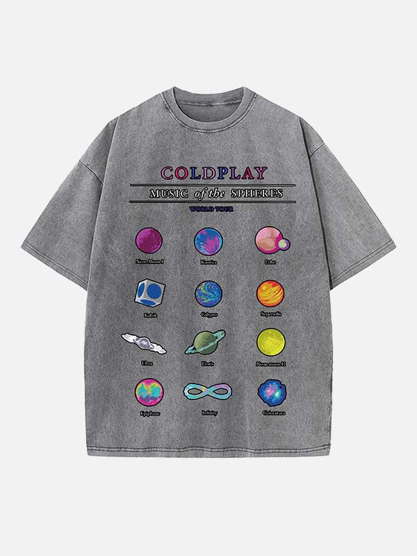 Coldplay Print Round Neck T-shirt
