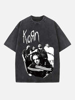 Korn Print Round Neck T-shirt