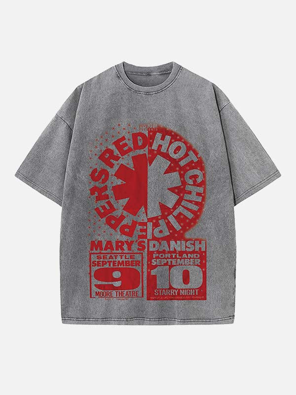 Red Hot Chili Peppers Print Round Neck T-shirt