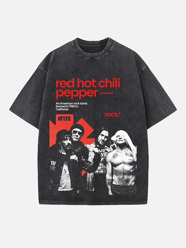 Red Hot Chili Peppers Print Round Neck T-shirt