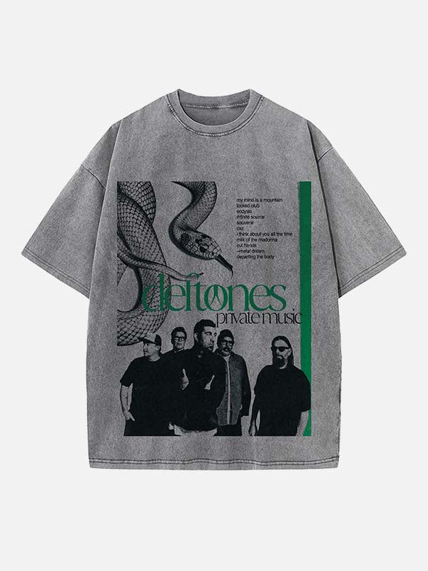 Deftones Print Round Neck T-shirt