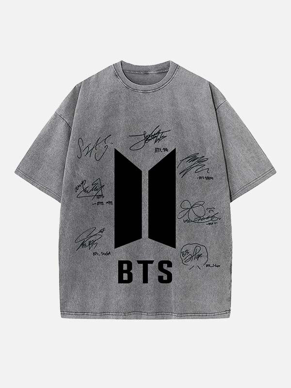 BTS Print Round Neck T-shirt