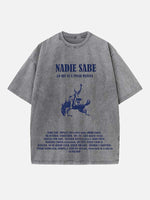 Bad Bunny Print Round Neck T-shirt