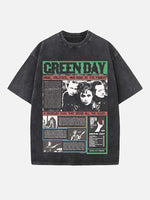 Green Day Print Round Neck T-shirt