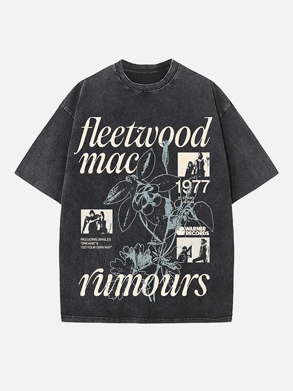 Fleetwood Mac Print Round Neck T-shirt