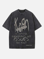 Korn Print Round Neck T-shirt