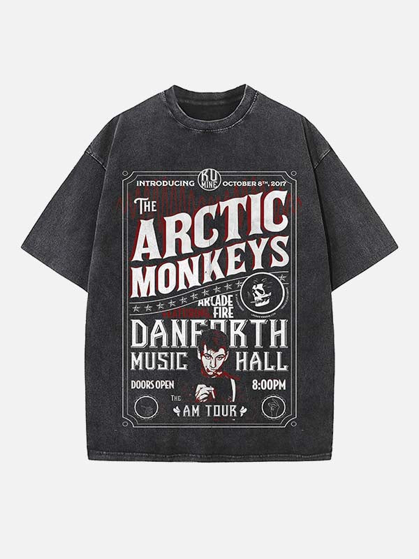Arctic Monkeys Print Round Neck T-shirt