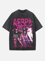 Aespa Print Round Neck T-shirt