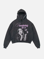 Tate McRae Print Slant Pockets Hoodie