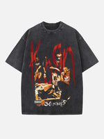 Korn Print Round Neck T-shirt