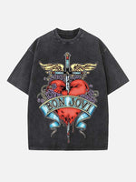 Bon Jovi Print Round Neck T-shirt