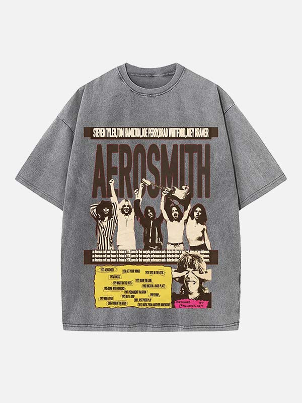 Aerosmith Print Round Neck T-shirt