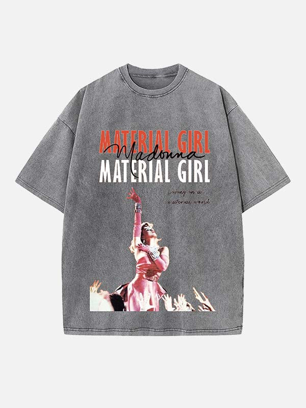 Madonna Print Round Neck T-shirt