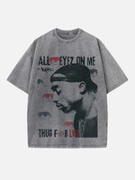 2Pac Print Round Neck T-shirt