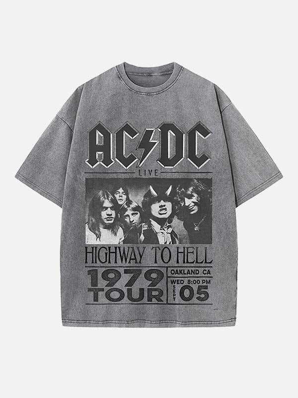 AC/DC Print Round Neck T-shirt