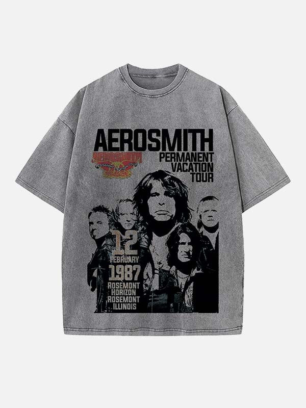 Aerosmith Print Round Neck T-shirt