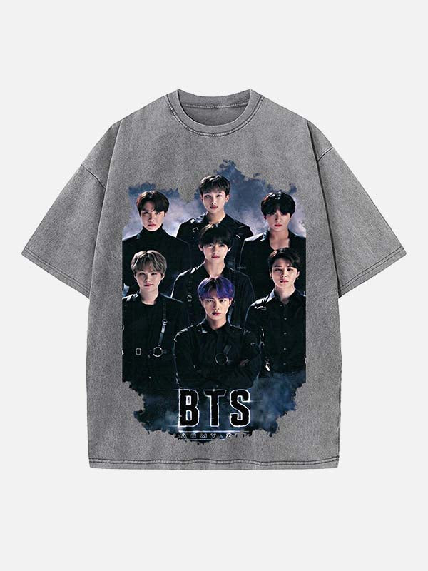 BTS Print Round Neck T-shirt