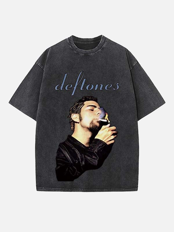 Deftones Print Round Neck T-shirt