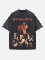 Bon Jovi Print Round Neck T-shirt