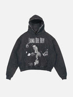 Lana Del Rey Print Slant Pockets Hoodie
