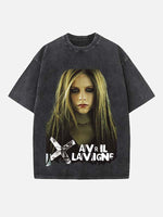 Avril Lavigne Print Round Neck T-shirt