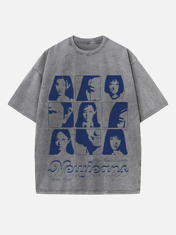 NewJeans Print Round Neck T-shirt