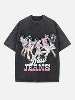 NewJeans Print Round Neck T-shirt