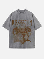 Led Zeppelin Print Round Neck T-shirt