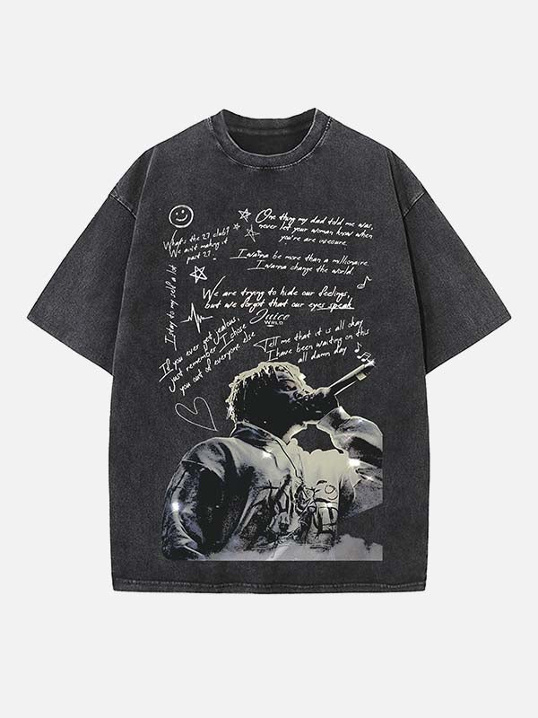 Juice WRLD Print Round Neck T-shirt